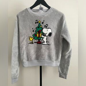 Gray Snoopy Christmas Sweatshirt women size S